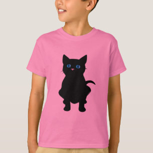 Svart katt t-shirt