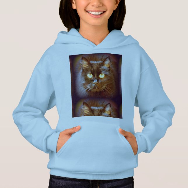 svart katt t shirt (Framsida)