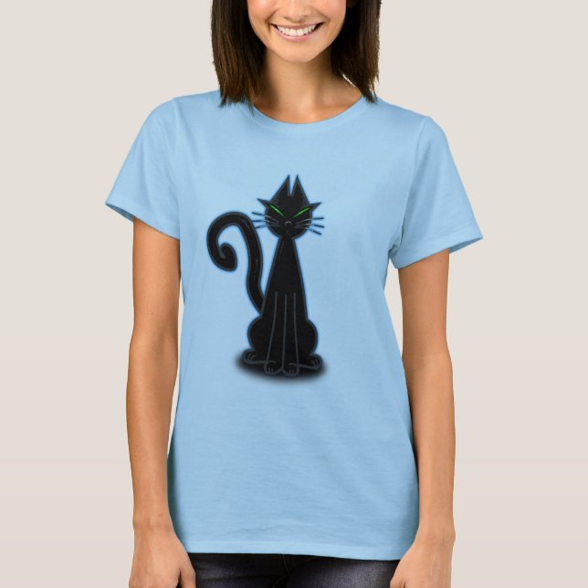 Svart-katt T-shirt (Framsida)