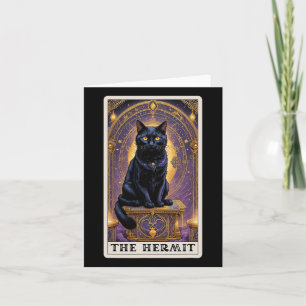 Svart Katt Tarotkort The Hermit Halloween Barnlös Kort
