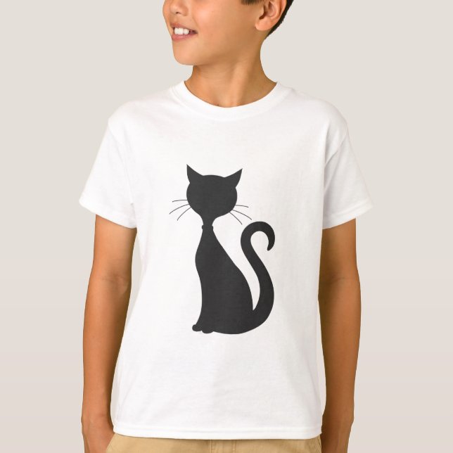 Svart katt tee (Framsida)