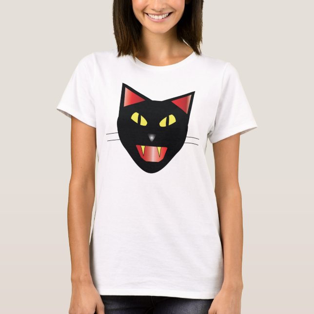 Svart katt tee shirt (Framsida)