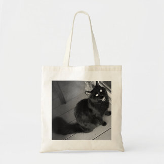 Svart katt till säck tygkasse