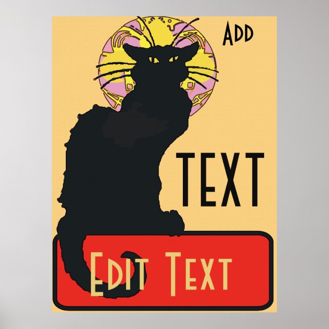 Svart katt, tom, redigera text poster (Framsidan)