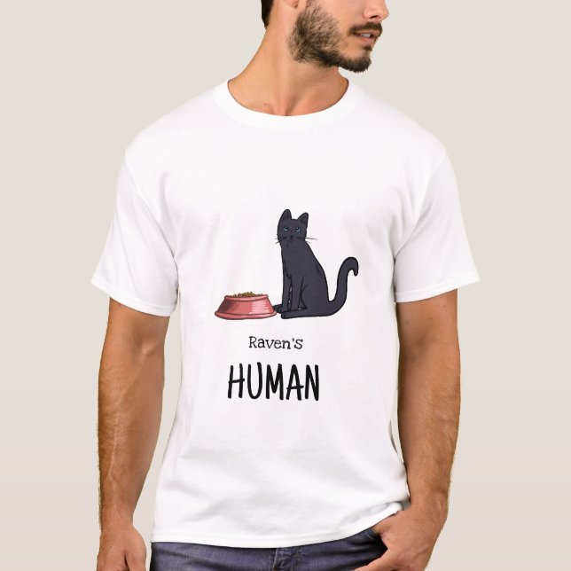 Svart katt-tröja t shirt (Framsida)