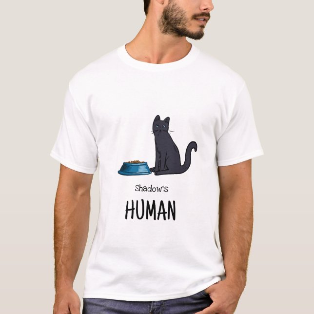 Svart katt-tröja t shirt (Framsida)