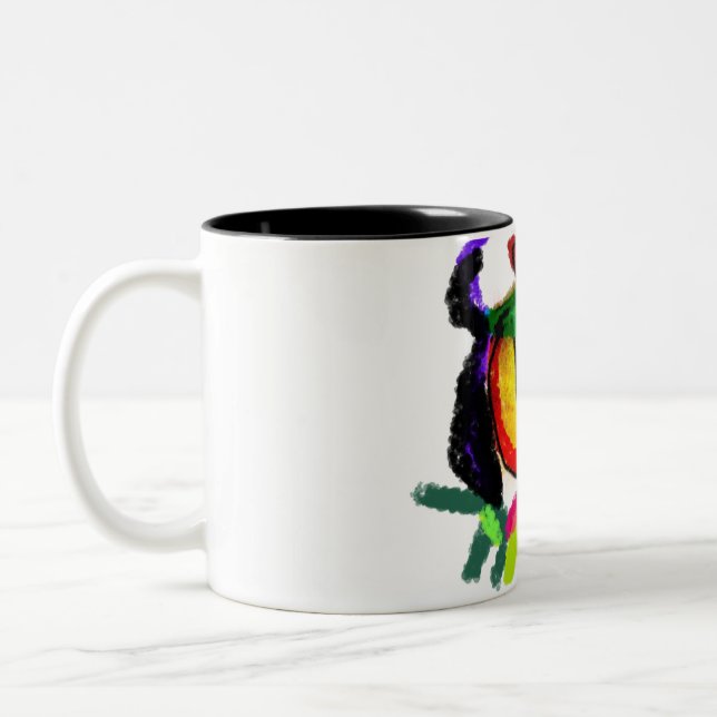 Svart katt Två-Tonad mugg (Vänster)