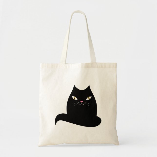 Svart katt tygkasse (Framsidan)