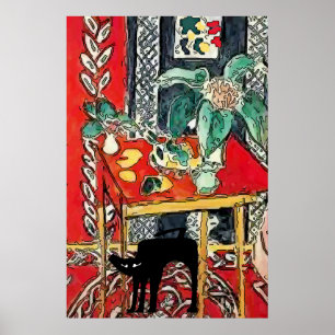 Svart katt under Bord Poster