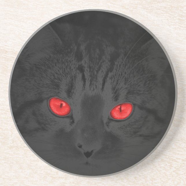 Svart katt underlägg sandsten (Framsidan)
