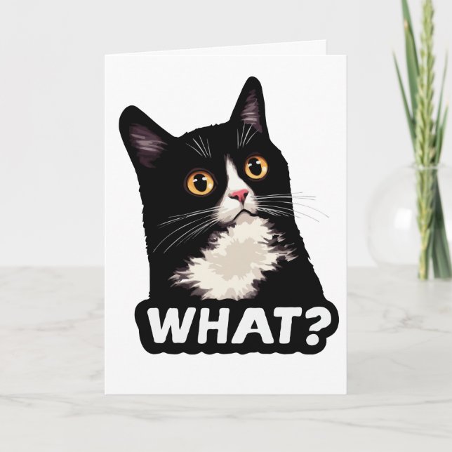 Svart Katt Vad? Kort (Framsida)