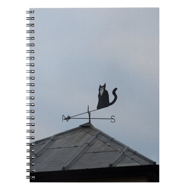 Svart katt väderflöjel anteckningsbok (Framsidan)