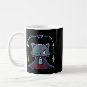 Svart katt Vampyr Dracula Och Teddybjörn För Kaffemugg