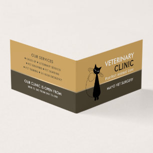 Svart katt, veterinär, veterinäruppgifter visitkort