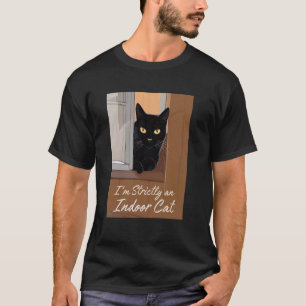 Svart katt vid fönstret t shirt