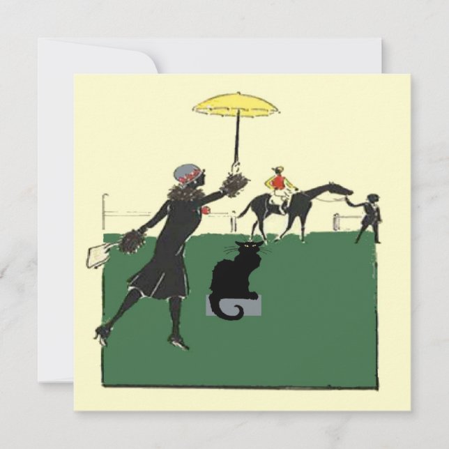 Svart katt vid horse Tävling (Framsida)