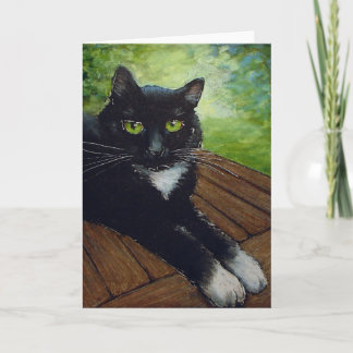 Svart katt - vid Lora Shelley Kort