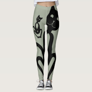 SVART KATT vid Slipperywindow Leggings