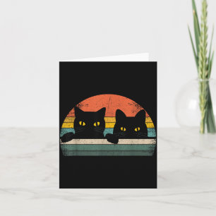 Svart Katt Vintage Retro Stil - Kattälskare Presen Kort