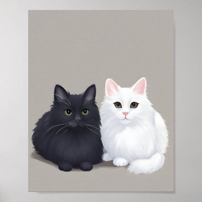 svart katt vit katt poster (Framsidan)