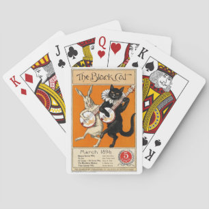 Svart katt, vita haklappar casinokort