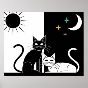 Svart katt, vitkatt poster