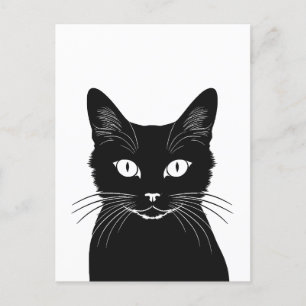 Svart katt vykort