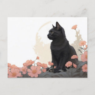 svart katt vykort