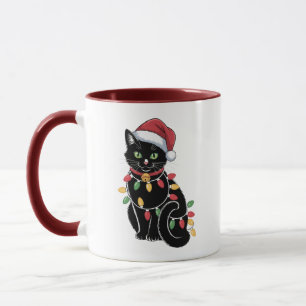 Svart kattälskare jul kattunge present katt mamma mugg