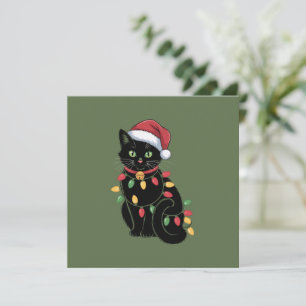 Svart kattälskare jul kattunge present kattmamma X Inbjudningar