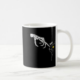 Svart kattälskare skelett hand boop rolig Hallowee Kaffemugg