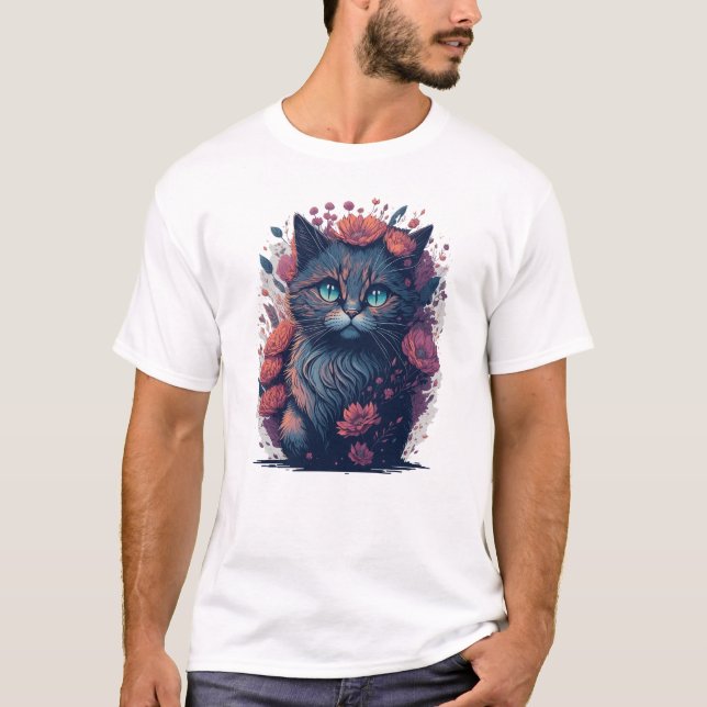 Svart kattälskare t shirt (Framsida)