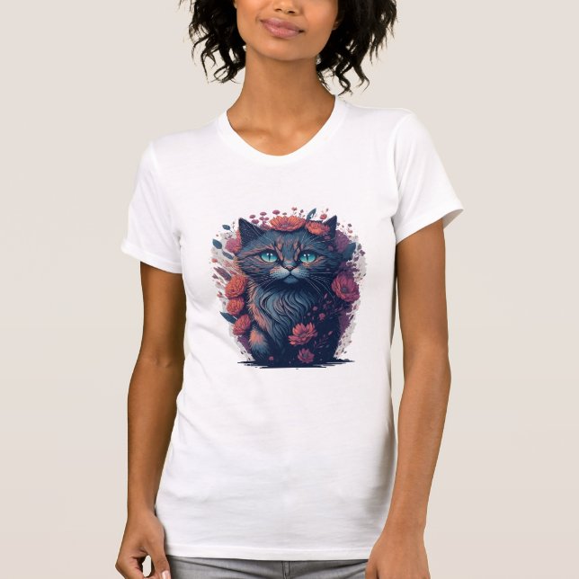 Svart kattälskare t shirt (Framsida)