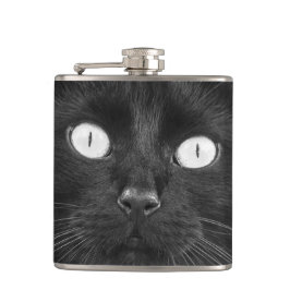 Svart kattansikte - flaska fickplunta