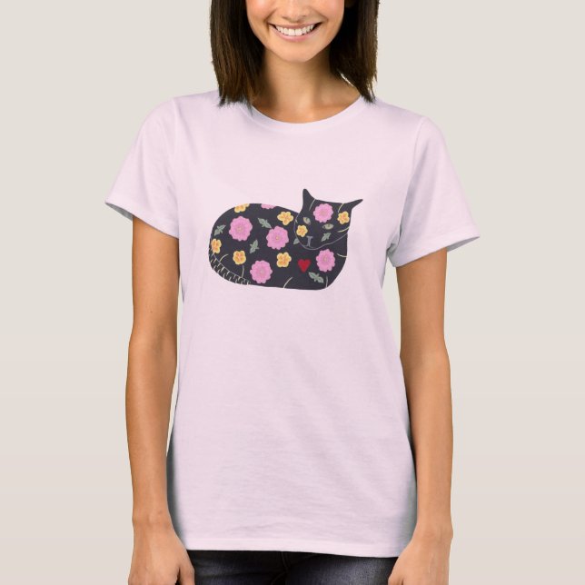 Svart kattblommor: katter kan äta kåpor t shirt (Framsida)