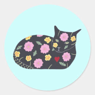 Svart kattblommor: Katter kan äta Stickers Runt Klistermärke