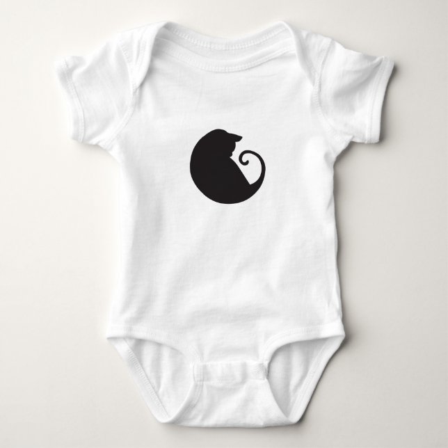 Svart kattBodysuit Tröja (Framsida)
