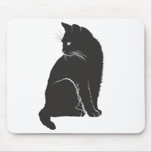 Svart kattdatormusmatta DET kontorsarbete Musmatta