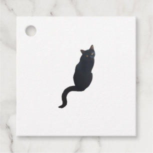 Svart kattdesign gåvor etiketter