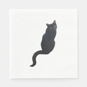 Svart kattdesign pappersservett