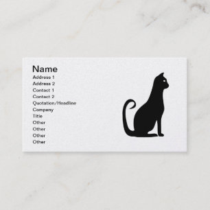 Svart kattdesign visitkort