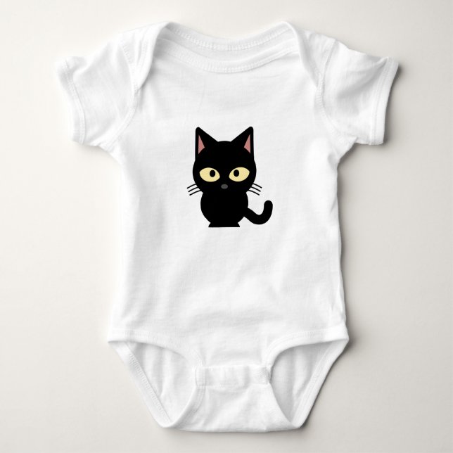 Svart kattdräkt för spädbarn tee (Framsida)
