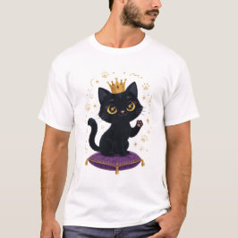 Svart kattdrottning Söt kattälskare Royal Crown Pr T Shirt