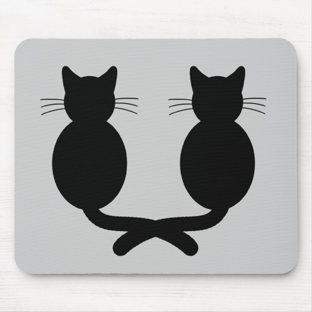 Svart kattDuo - Mousepad Musmatta (Framsidan)