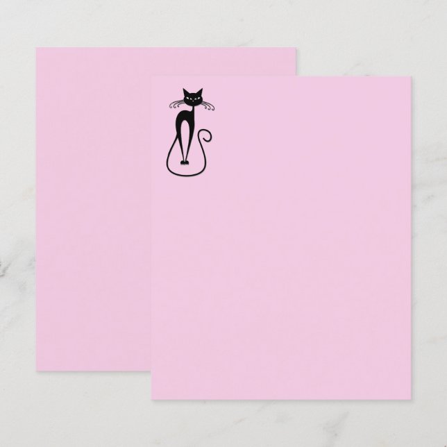 Svart kattens Rosa med vit Smala (Fram/baksida)