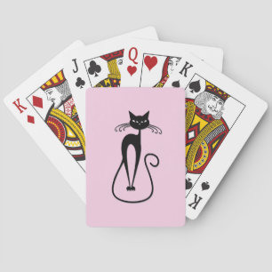 Svart kattens Rosa med vit Smala Casinokort