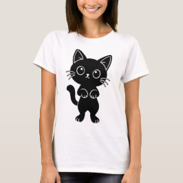 Svart katteunge t shirt