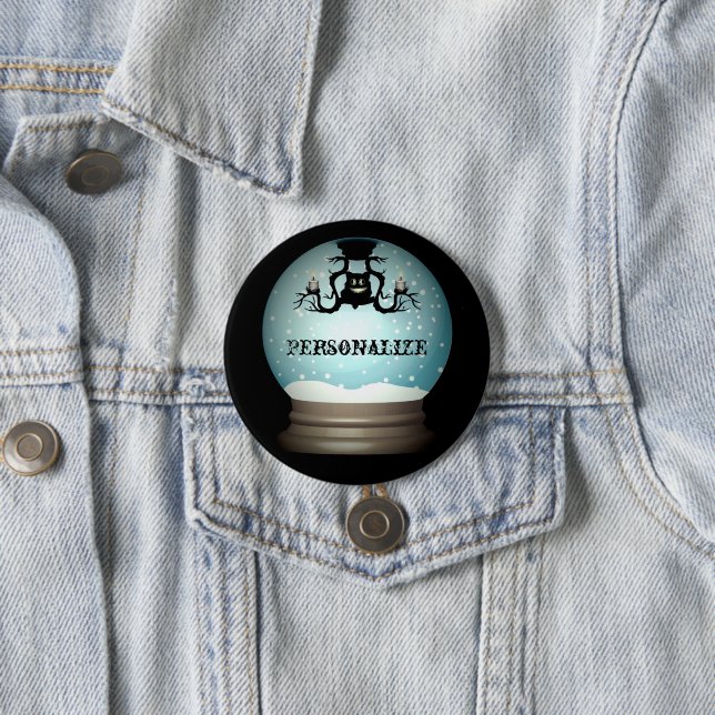 Svart kattfallare höstglob snö knapp (In Situ)