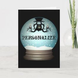 Svart kattfallare höstglob snö kort