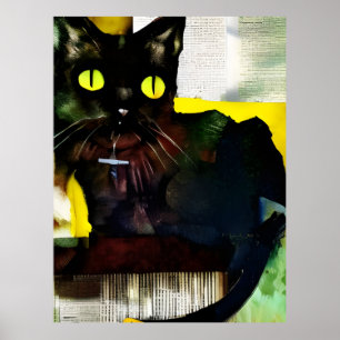 Svart kattfärg poster